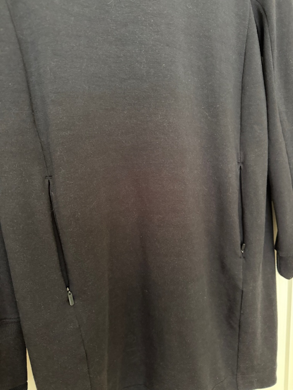 Athleta Black COASTER LUXE SWEATSHIRT DRESS - Size Medium - Picture 3 of 7
